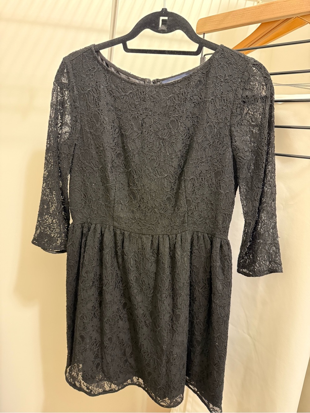 French Connection Black Lace Fit-and-Flare Dress